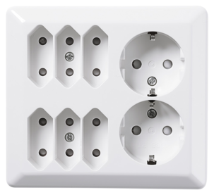 Elko RS utenpåliggende kontakt 6 + 2 porter