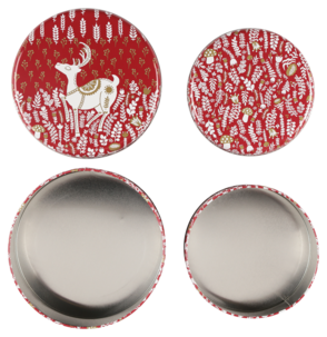 Kakeboks med lokk, jul, 2 stk.