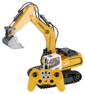 Radiostyrt gravemaskin 1:18, ladbar, fra 6 år