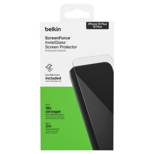 Belkin Recycled InvisiGlass iPhone 15 Plus og 16 Plus skjermbeskytter