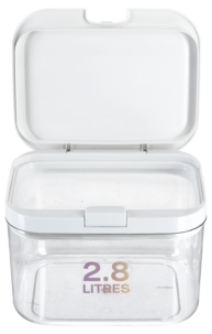 Säilytysrasia muovia, automaattinen kansi