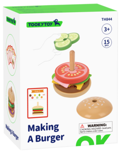 Lekesett hamburger i tre, 15 deler, fra 3 år