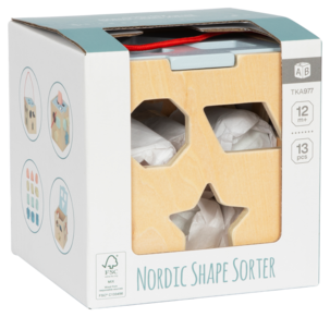 Puttekasse i tre, 13 deler, for barn fra 1 år