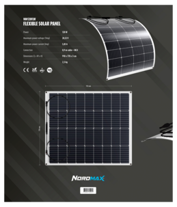 Nordmax flexibel solpanel 120 W, NM120FLW