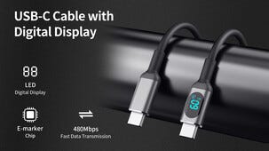 USB-C- til USB-C-kabel med display, 1 m