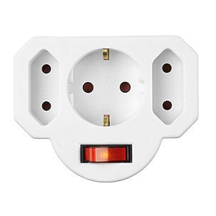 3-veis forgreningskontakt med strømbryter