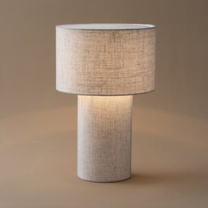 Northlight Didrik bordslampa linne och metall, 34 cm
