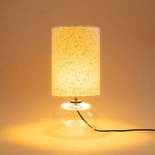 Northlight Leila bordslampa linne och glas, 46 cm