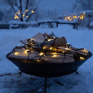 Batteridrevet lyslenke utendørs, hvitt lys