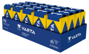 Varta Longlife Power 9V-batterier, 20-pakning