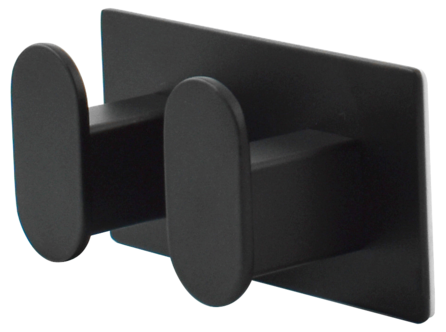 Dobbel selvheftende baderomskrok, svart