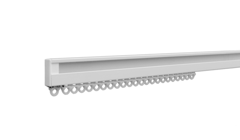 Gardinskinne Alex med glider, tak og vegg, hvit