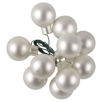 Liten julekule på tråd i glass 10-pakning 2,5 cm