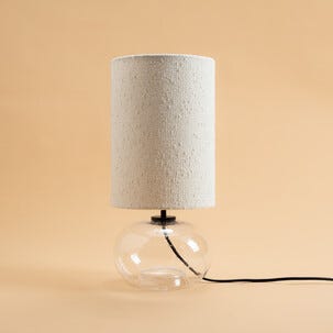 Northlight Leila bordslampa linne och glas, 46 cm