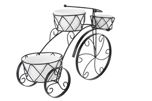 Kukkaruukut ja polkupyörä