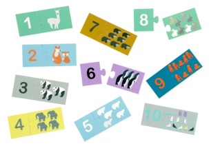 Puslespill med dyremotiv, 2 stk.