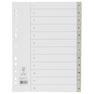 Pärmregister 1–12 A4, papper