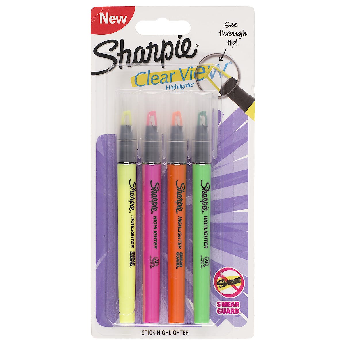 Överstrykningspennor Sharpie Clear View, 4pack Clas Ohlson