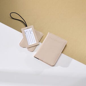 Passfodral och bagagebricka reseset, konstläder