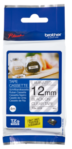 Brother TZE-231S märkband 12 mm x 4 m, svart text