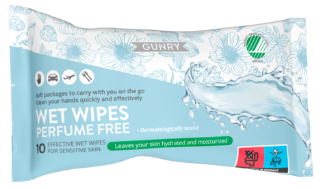 Gunry Hajusteeton kosteuspyyhe, 10 kpl