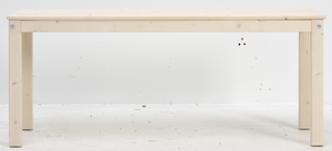 Trebenk hvitlasert, utemøbel