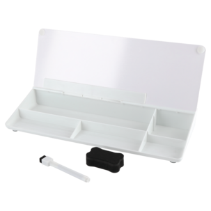 Skrivbordsställ med whiteboard i glas, 40 cm
