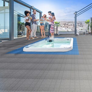 Hestraplattan Floorcy Antracit Recycled golvplatta, 11-pack