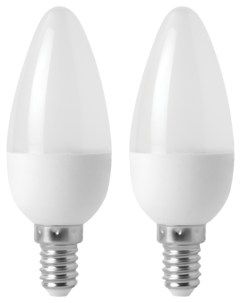 Clas Ohlson LED-pære E14 mignon, 2-pakning