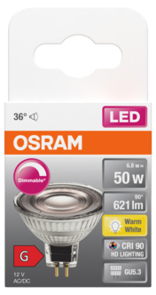 Dimringsbar LED-lampa GU5,3 (MR16) 12 V Osram Superstar