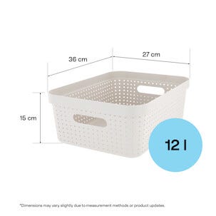 Oppbevaringskurv Neat beige, resirkulert plast