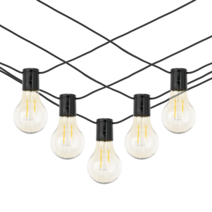 Ljusslinga glödlampor utomhus solcell, 10 lampor, 8,9 m