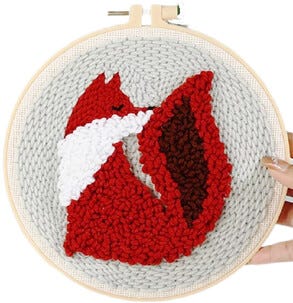 Punch Needle broderikit djurmotiv, för vuxna