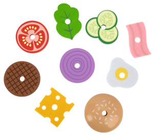 Lekesett hamburger i tre, 15 deler, fra 3 år