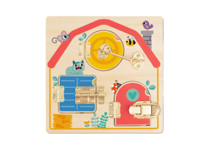 Aktivitetstavla Busy Board i trä, från 3 år