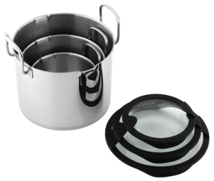 Kastrullset induktion rostfritt stål, 6 delar