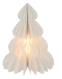 Juletre, pynt i hvitt papir, 35 cm