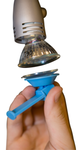 Monteringsverktøy for halogen reflektorpærer