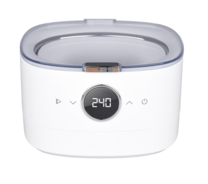 Ultraäänipesuri, jossa kello- ja levypidike, 750 ml