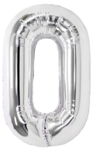 Stor sifferballong silver 82 cm, 0-9, 1-pack