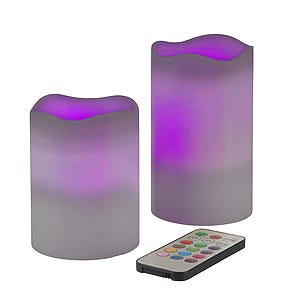 LED Colour kubbelys 2-pack