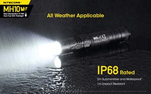 Nitecore vattentät laddbar ficklampa LED, 1200 lm