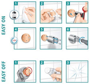 Tesa Draad forkrommet baderomsnal med selvklebende holder