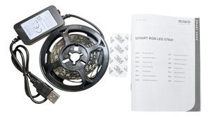 Deltaco smart LED-list med RGB och USB, 2 m
