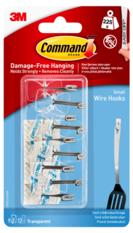 Command Value Pack självhäftande krokar ståltråd, small