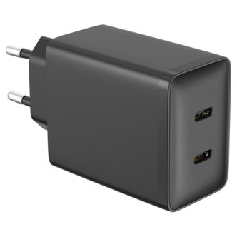 Lader USB-C 2 porter GaN PD, 45 W
