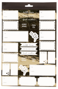 Juleetiketter rød/gull, 40-pakning