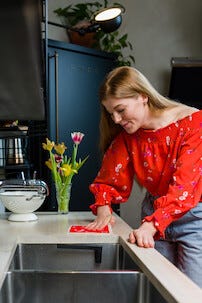Happy Sinks oppvaskklutholder med magnet, svart