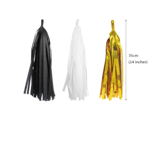 Festdekorasjoner i svart og gull