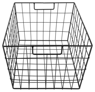 Trådkorg i metall, förvaringskorg svart